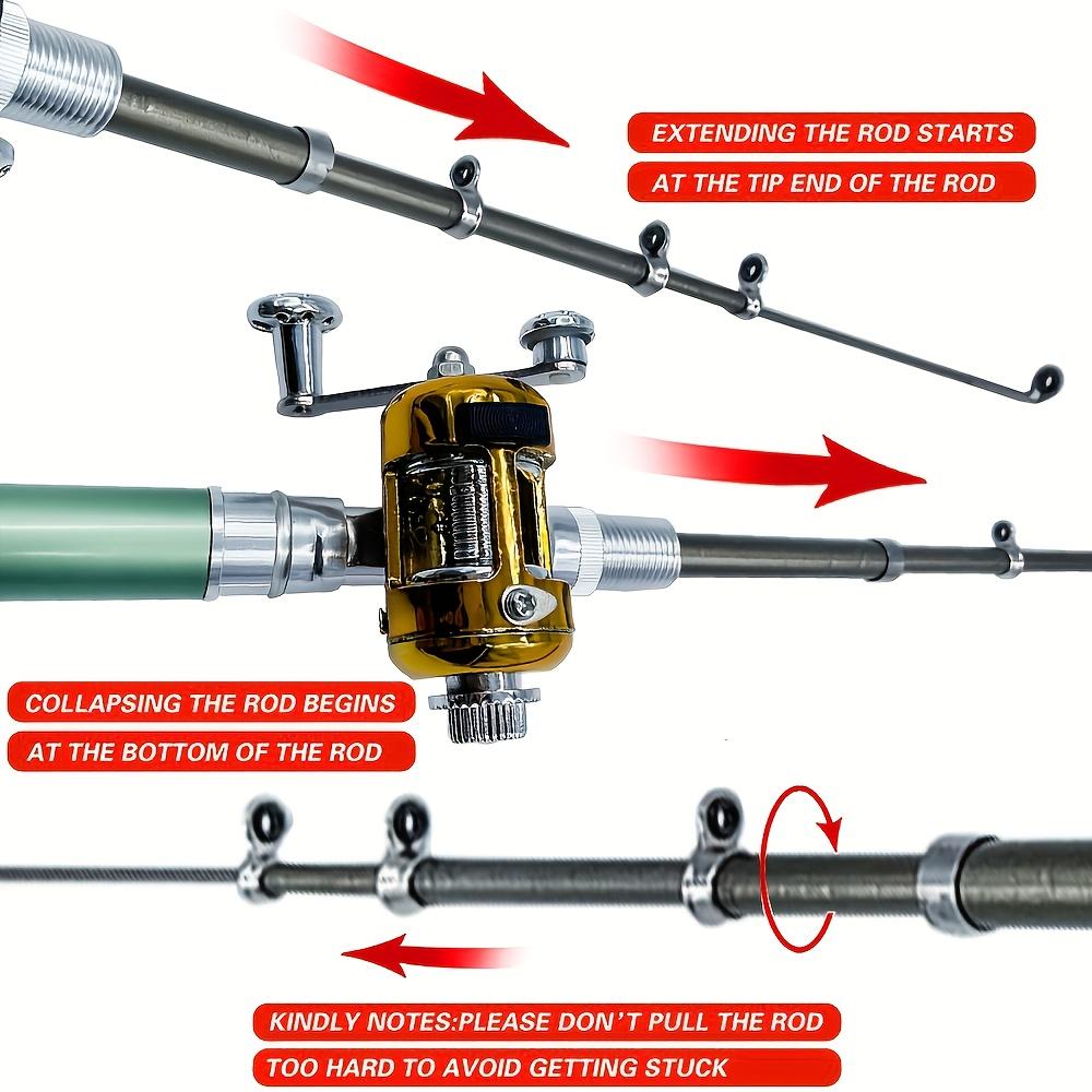 Pocket Ice Fishing Rod & Reel Combo Set Pen Shape Telescopic Portable Complete Kit for River Lake Winter Fishing Outdoors 260319