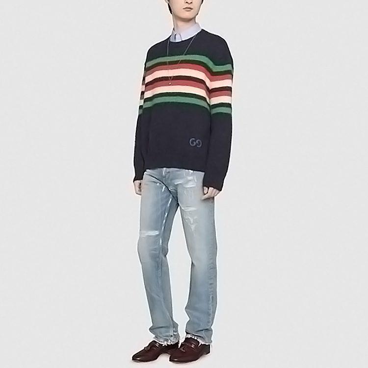 Vorjahres-gestreifter Pullover mit GG-Detail 633614-XKBIP-4804