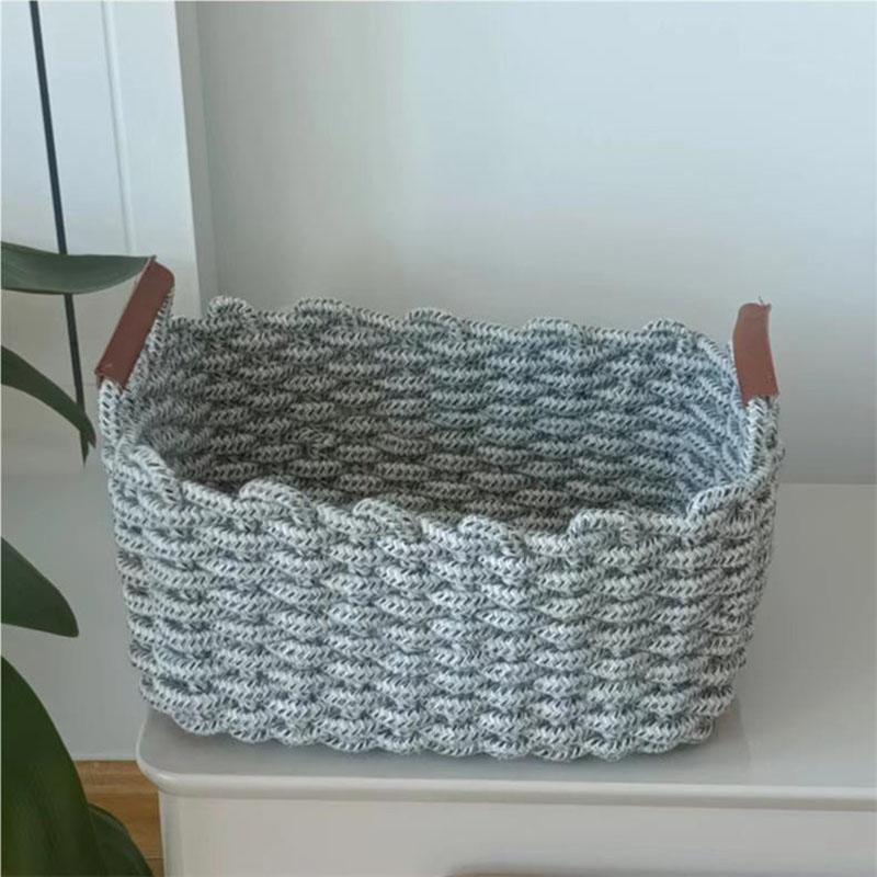 Nordic Style Handmade Cotton Rope Woven Storage Basket Sundries Clothing Cosmetic Organizer Book Toy Desktop Storages