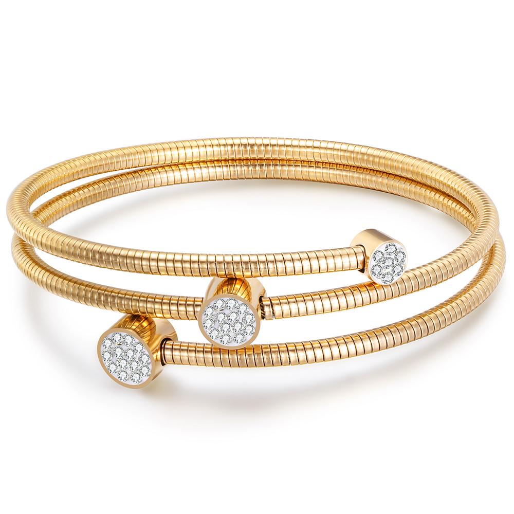 New Arrival Fashion Cable Wire Bracelet for Women High Quality Stainless Steel Crystal Charm Bracelets Bangles for Women
