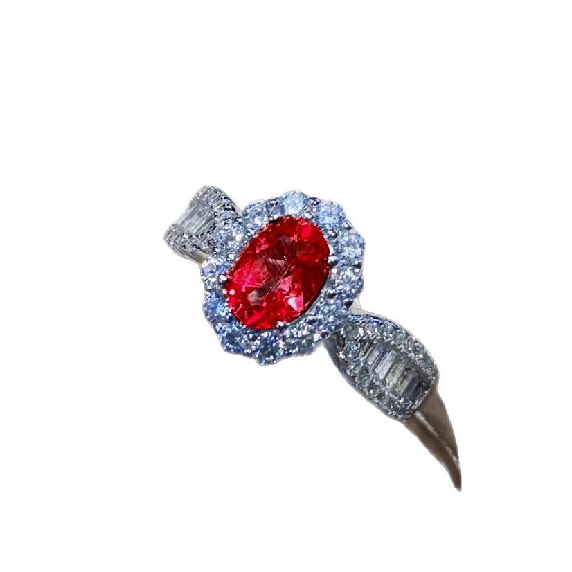 Simple Temperament Open Ring with Sky Blue Topaz and Diamonds - Hot Selling Trendy Piece