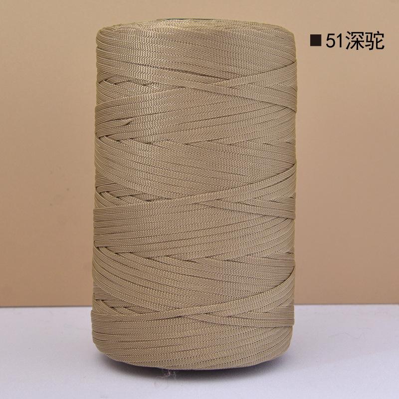 Mercerized Cotton Linen Light Body Ice Silk Flat Belt Wool Hand-Woven Crocheted Diy Hook Bag Hat Seat Cushion Hollow Thread