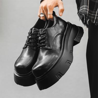 Fashion New Casual Leather Business Shoes Thick Soled Big Toe Oxford Shoes Original Derby Footwear Design Formal Dress Shoes for Men
