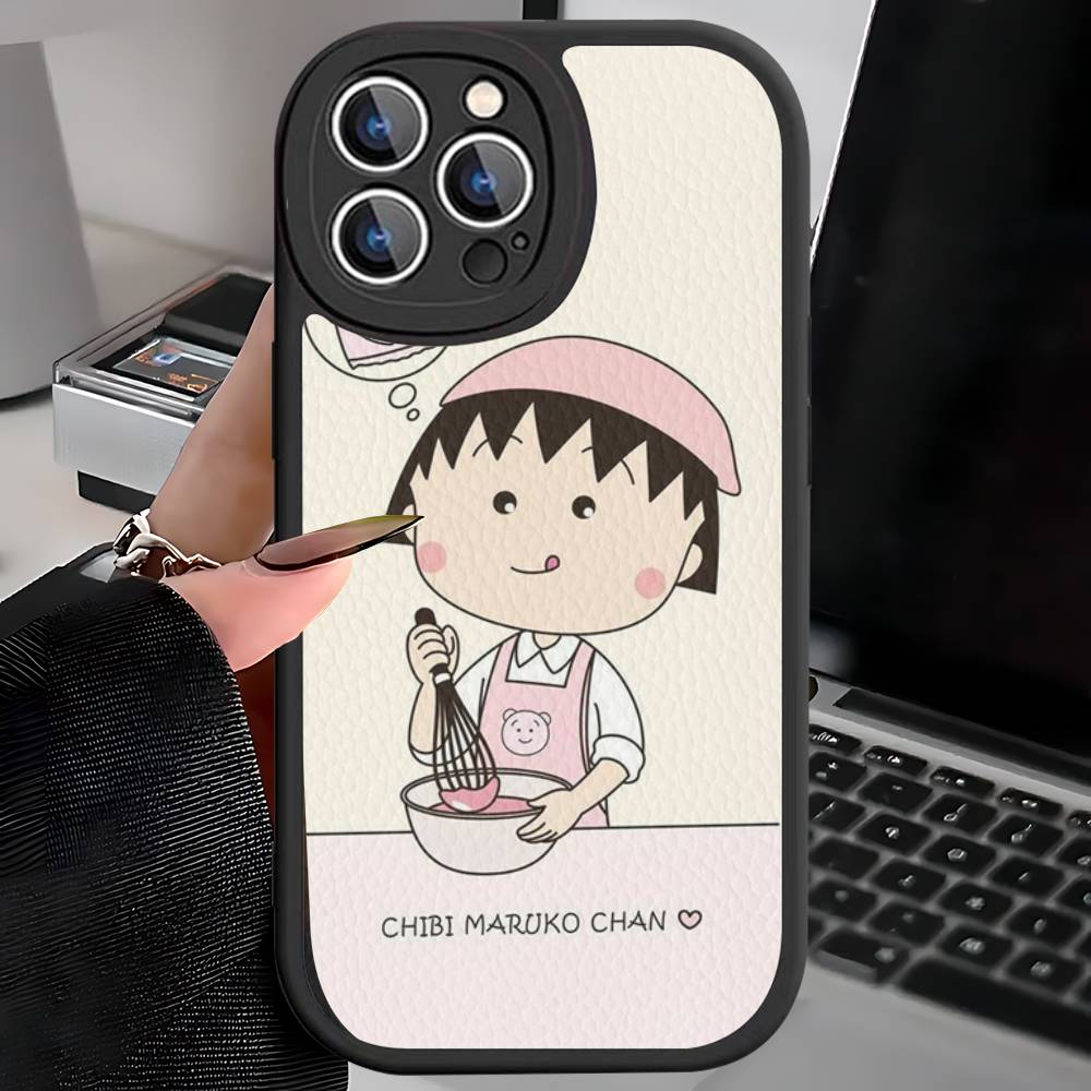 

Anime Chibi Maruko Chan Phone Case For IPhone 16 15 14 13 12 11 Pro Max Plus Leather Cover iphone 11