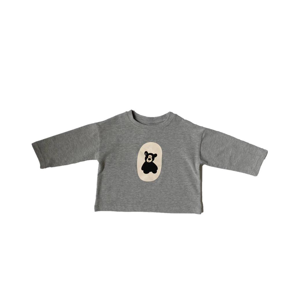 GL-kids Korean Style Autumn Cartoon T-shirt: Loose, Thickened, Easy-Match Long Sleeve for Boys and Girls