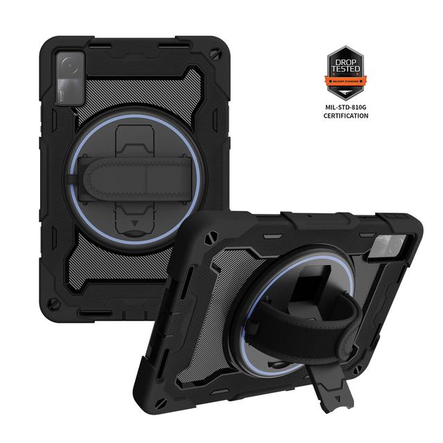 

360 Rotating Case For Xiaomi Redmi Pad SE 11 10.61 inch Cover Kids Safe PC Silicon Shockproof Hand Strap Stand Tablet Shell Capa Redmi Pad SE 11 inch чёрный