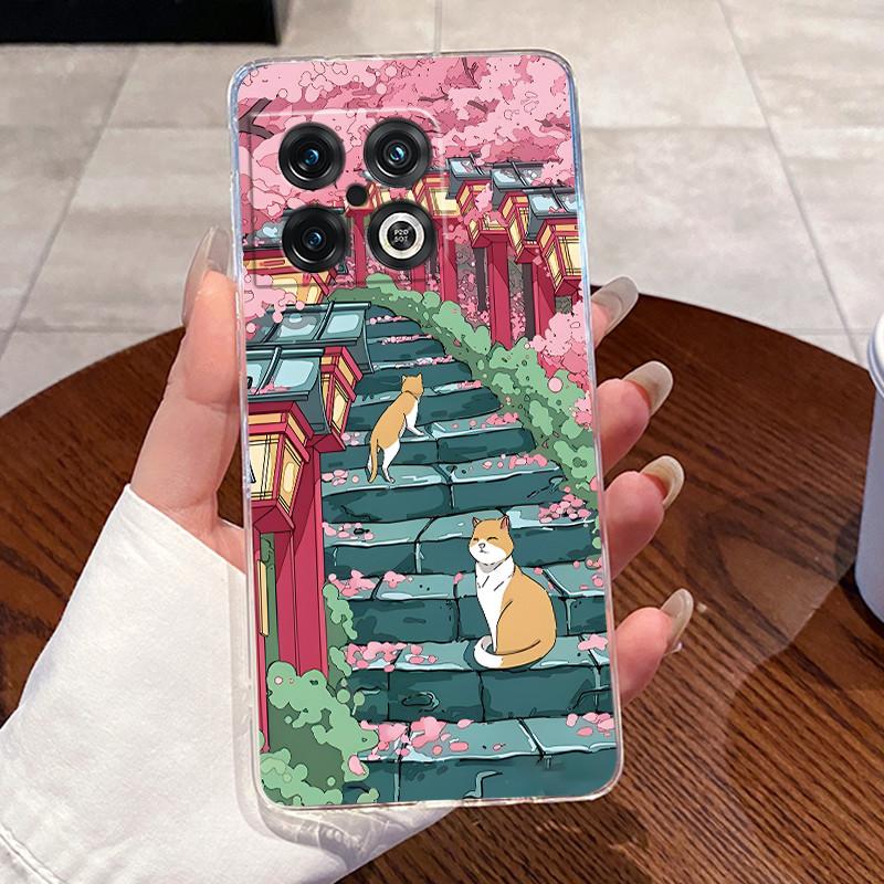 Jelly Case For OnePlus 10 Pro 10T ACE Pro Clear Silicone Soft TPU Back Cover One Plus 10PRO ACEPro Cute Rabbit Cat Phone Case