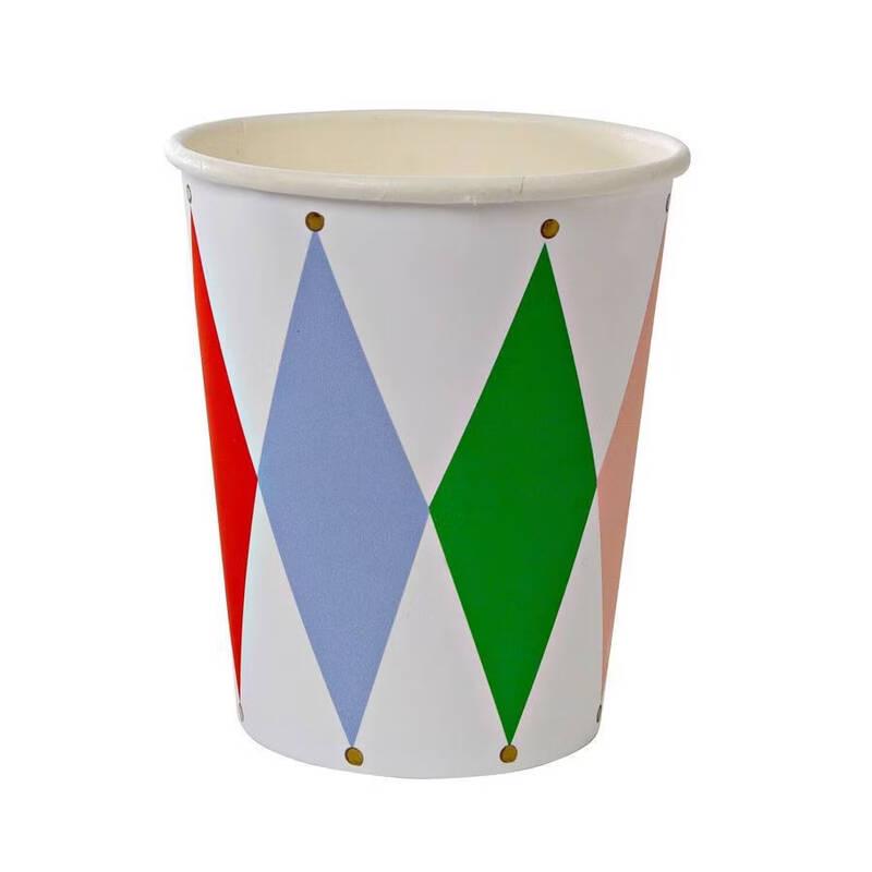 OIMG Kids Gold Stamped Rhombus Paper Cups