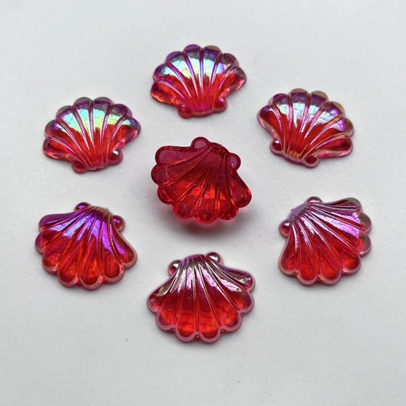 10 Pieces 27*22mm Beautiful AB Color Shell Crystal Rhinestone Flat Back Scrapbook Shell Crystal Rhinestone