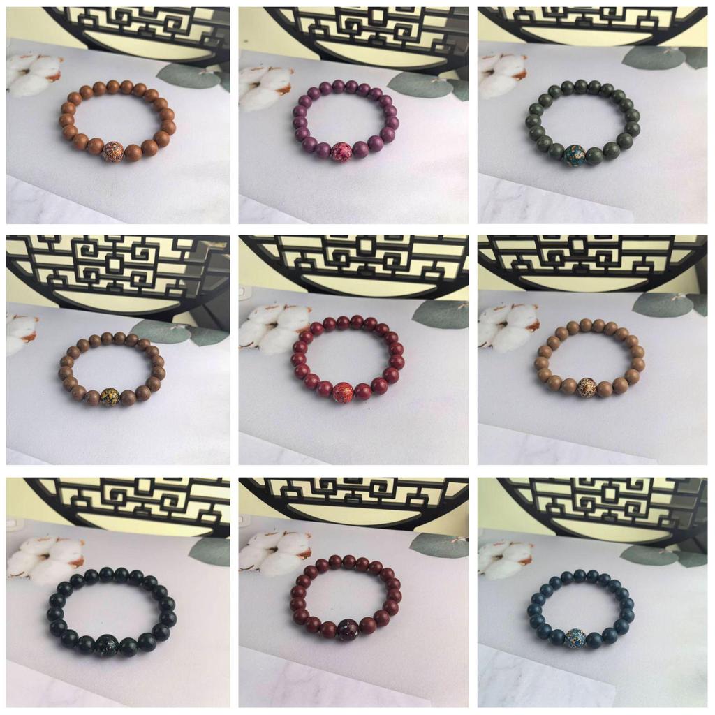 Mixed Incense Beads Bracelet with Lacquer Beads - Unisex Chinese National Style, Collectible Buddhist Beads, Hand-Playing Bracelet