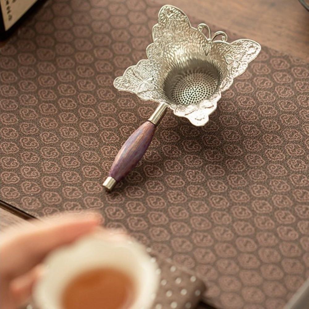 Mesh Filter Sieve Tea Drain Vintage Zinc Zinc Alloy Tea Infuser Butterfly Tea Filter Kitchen Accessories