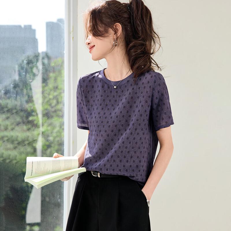 Women s Mulberry Silk Polka Dot T-Shirt M