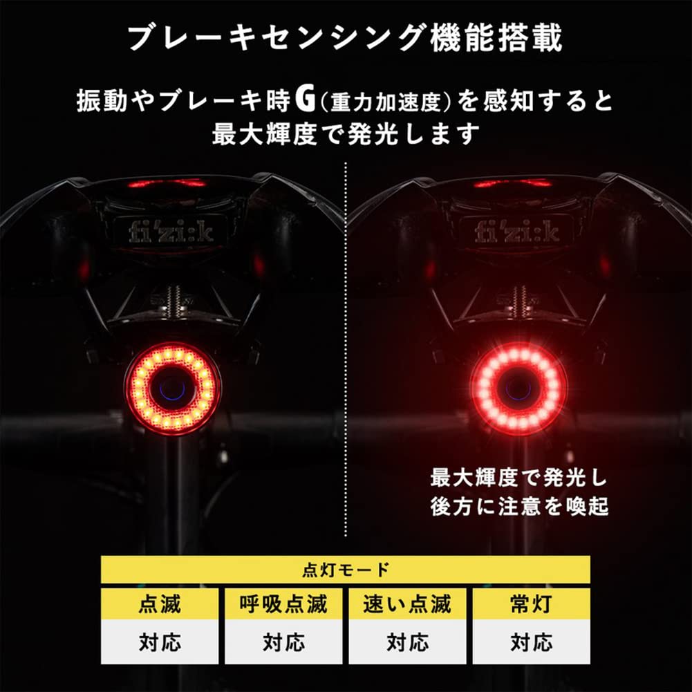 ROCKBROS Fahrrad Rücklicht Automatisch Smart Bremslicht Hinten USB Hoch Aluminium IPX6 Rücklicht Fahrrad 4 Beleuchtungsmodi Akkustand Einfache Montage für Straße Cross und