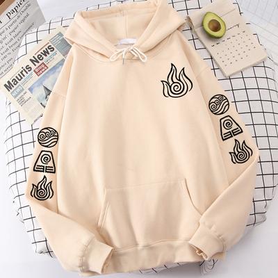 Avatar: Der Herr der Elemente Hoodie Wasser Luft Feuer Erde Print Langarm Fleece Casual Sweatshirt Mann Lose Pullover Frauen Unisex Tops