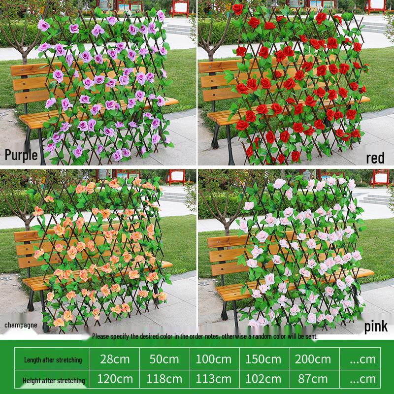 Retractable Wooden Picket Fence for Outdoor Greenery and Balcony Decoration