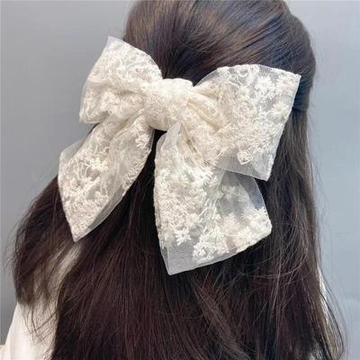 Frauen Niedliche Haarnadeln Haarseil Spitze Blume Schleife Band Haarspange Haarschmuck Mädchen Mode elegantes Stirnband Schwarz Weiß Kopfbedeckung