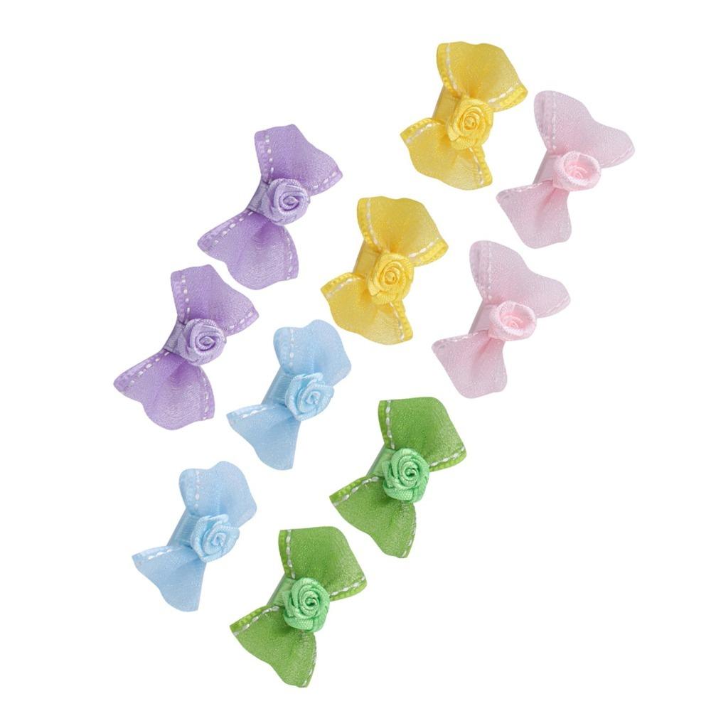 10Pcs Lightweight Pet Bow Clip Organza Bow Pet Head Flower Pet Bow Hairpin Daily Pet Wear