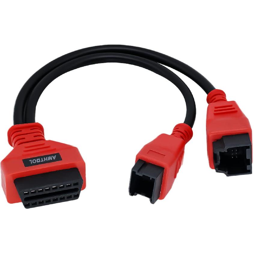 FCA 12+8 Pin Connector To OBD2 Adapter Security Bypass Cable For SGW Equipped FCA Vehicles For Diagnostic, Coding And Programming, Compatible With