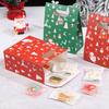 10pcs/Lot Red/Green Handle Christmas Candy Packaging Box Party & Event Handmade Cookies Snack Supplies Favors Snowman