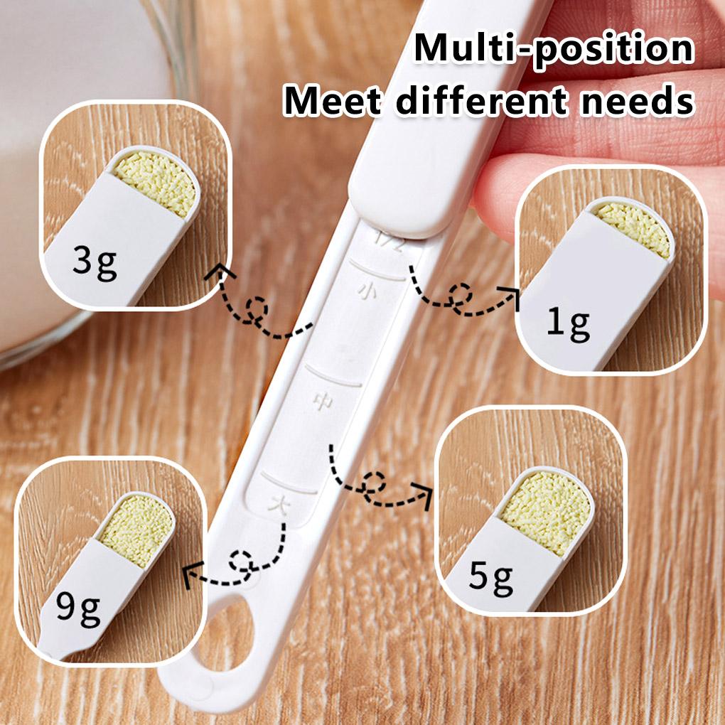 Adjustable Measuring Spoon Plastic Scoop Teaspoon for Dry Ingredients Kitchen Handle Spice Measurer Cup Household Supplies