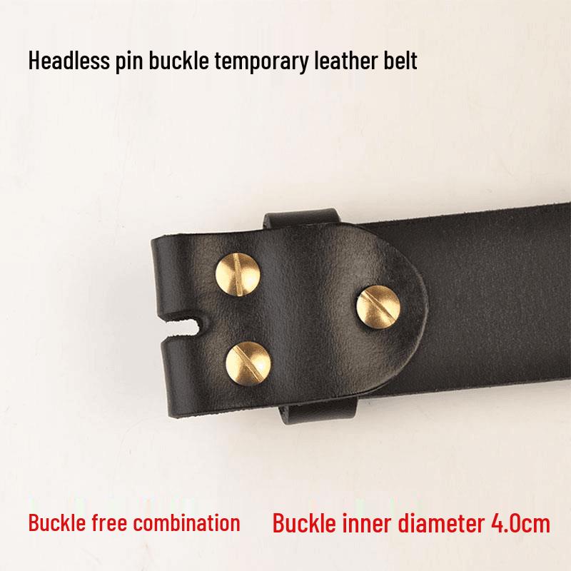 Curea pentru bărbați din piele naturală, fără cataramă, piele de vacă, compatibilă cu cataramă cu pin, piele de vacă strat superior, fără găuri pentru cataramă