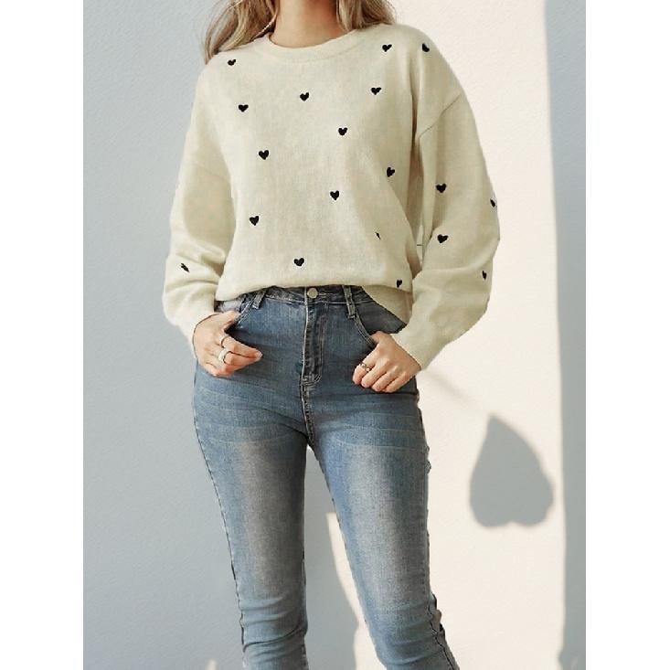 Ladies' New Versatile Work Four Seasons Leisure Daily Sexy Beautiful Loose Top Long Sleeve T-Shirt