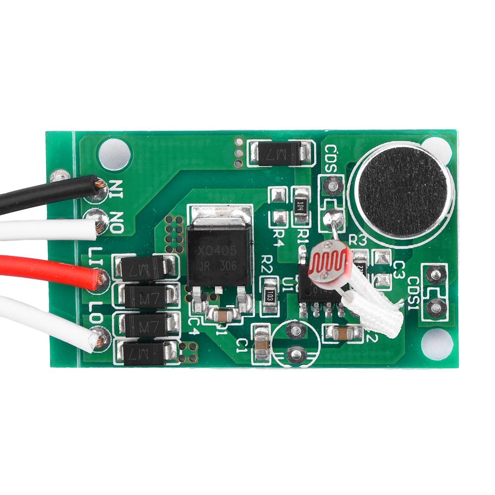 220V Automatic Auto On Off Sound Voice Control Sensor Switch Photoswitch Photoelectric Light Switch for Solar Lamp Street Light