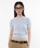 KIIMUIR (Women) Cotton Round Cable Half Knit_Sky Blue