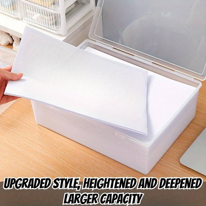 high qualityLarge Capacity Transparent Plastic Storage Box Compatible for A4/A5 Documents - Heavy-Duty File Suitable for Office & Home, Durable
