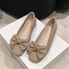 With skirt fairy wind gentle shoes spring and autumn versatile beanie shoes bow 2025 new nurse flat shoes