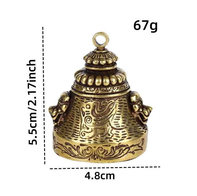 Factory Direct Supply Retro Metal Pure Brass Bell Ethnic Wind Chime Crisp Doorbell Double-sided Pendant