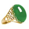 Wei Ya's Ethnic Style Open Ring with Copper, Green Chalcedony, and Red & Green Agate Gemstones
