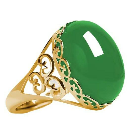 Wei Ya's Ethnic Style Open Ring with Copper, Green Chalcedony, and Red & Green Agate Gemstones