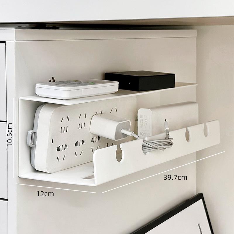 Under Desk Cable Management Tray with Power Strip Holder - No Drill Installation, Mesh Organizer for Office Home 1/2 Pack