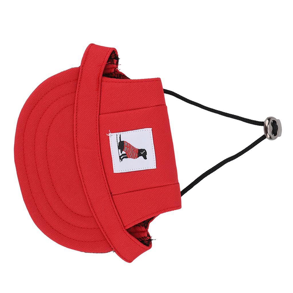 Pet Baseball Hat Adjustable Summer Stylish Dog Outdoor Sunbonnet with 2 Ear Holes for Outdoor Camping Travel Red M