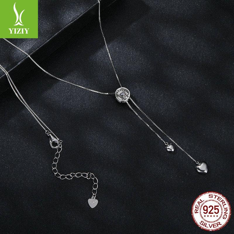 50 Points Shining Moissanite Fringed Necklace, Simple Classic High-End S925 Silver Collarbone Chain