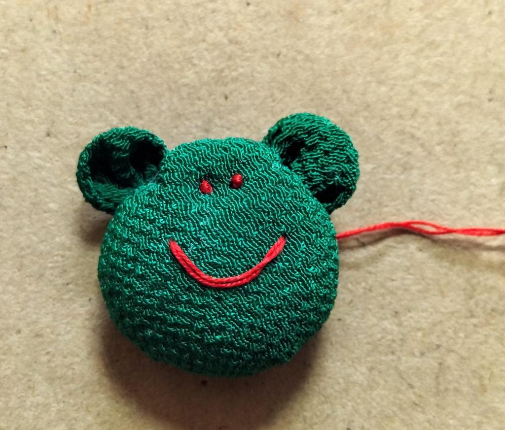 Set of 2 Frog Amulet Chirimen Craft Kit Charms,