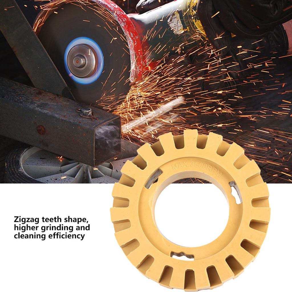 100mm 4in Grinding and Polishing Zigzag Teeth Shape Rubber Wheel Eraser(Shank)