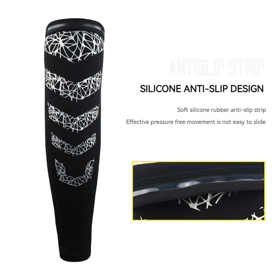 Durable And Safe 1Pcs Sports Arm Protection Silicone Anti Slip High Elastic Compression Sun Protection Sleeve Basketball Tennis Cycling Fitness