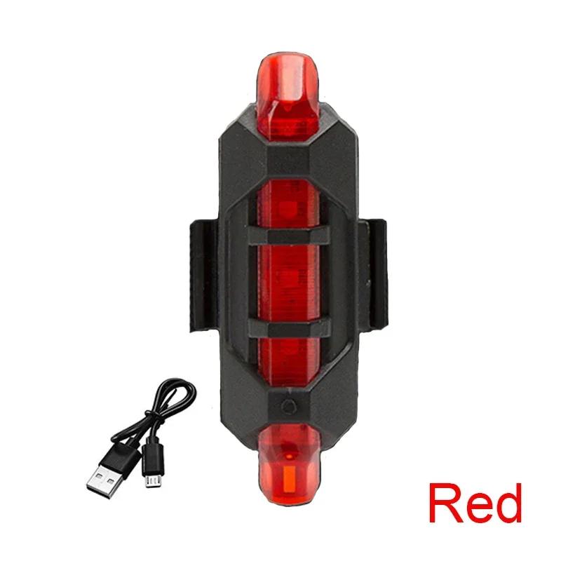 USB Rechargeable Bike Light Set Front Light with Taillight Easy To Install 3 Modes Bicycle Accessories for the Bicycle
