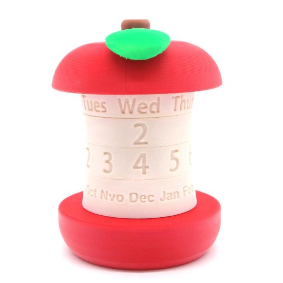 Fruit Perpetual Calendar Rotating Fruit Core Decorative Calendar Desktop Calendar with Date And Month Display for Christmas Gift Home Office