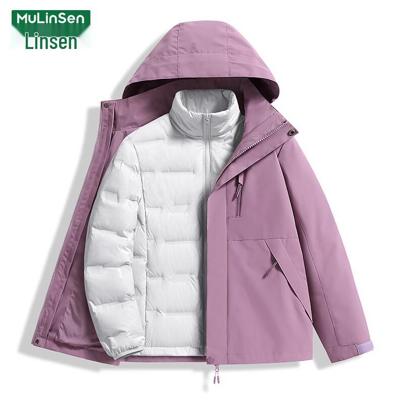 MULINSEN Women s 3-in-1 Windproof Waterproof Detachable Down Jacket M