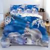 Customizable Christmas Digital Print Brushed Bedding Set - 3 Pieces