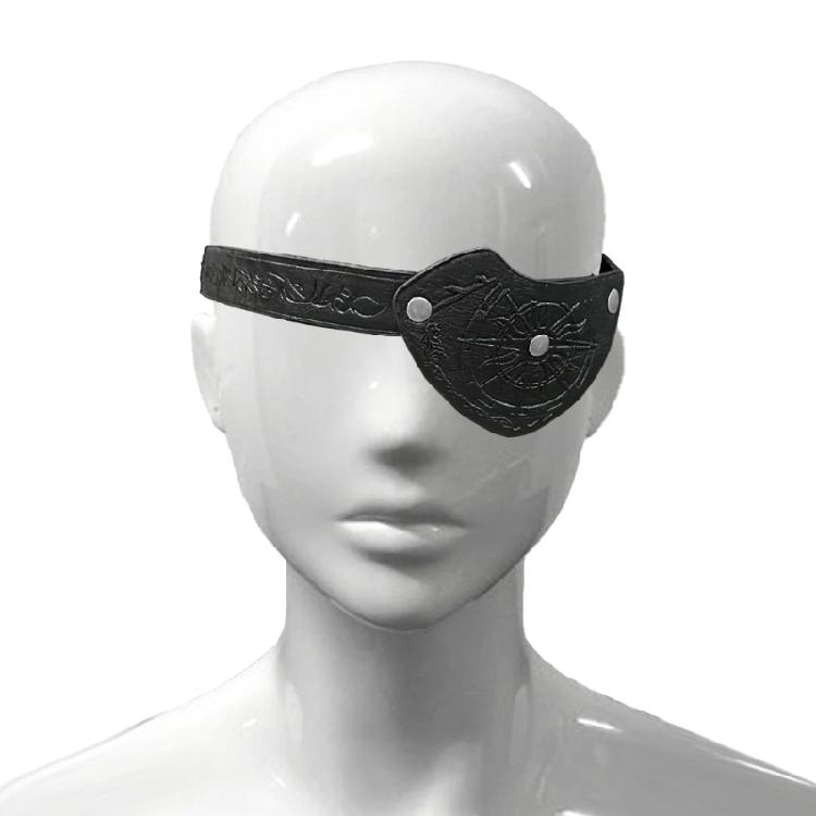 Medieval Leather Eye Patches Vintage Embossed Eye Covers Halloween Medieval Eyewear Accessory for Men LARP Role Playing