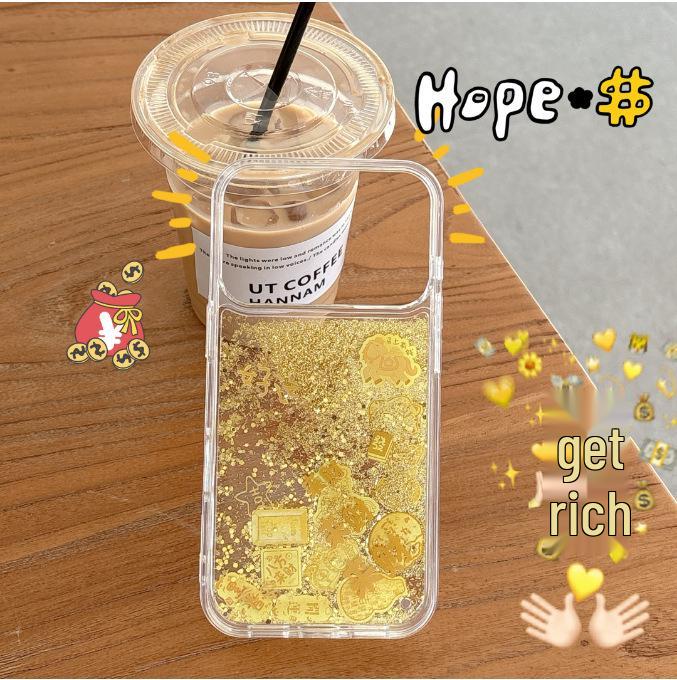 New Year Bestseller: Glitter Gold Foil Phone Case for Apple 16 Pro Max & 17 Pro - Year of the Horse Edition iPhone 15