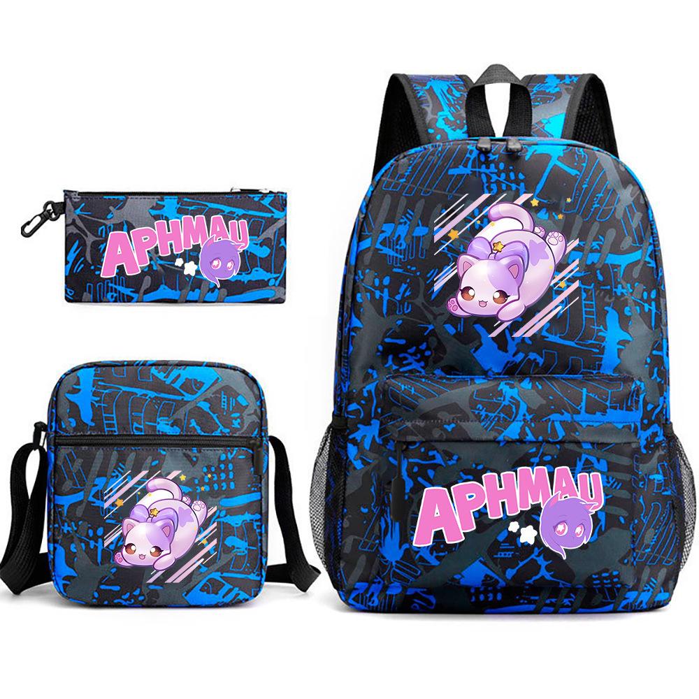 Game Merchandise Aphmau Schooltas Cartoon Rugzak Etui Schoudertas Drie-delige Set Three piece set