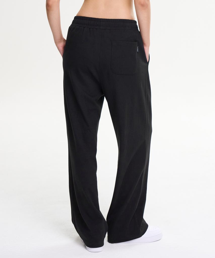 Leijibi [Summer] Single-Pleat Sweatpants Athletic Wear Training Wear Wide Elastic Sweatpants W Black