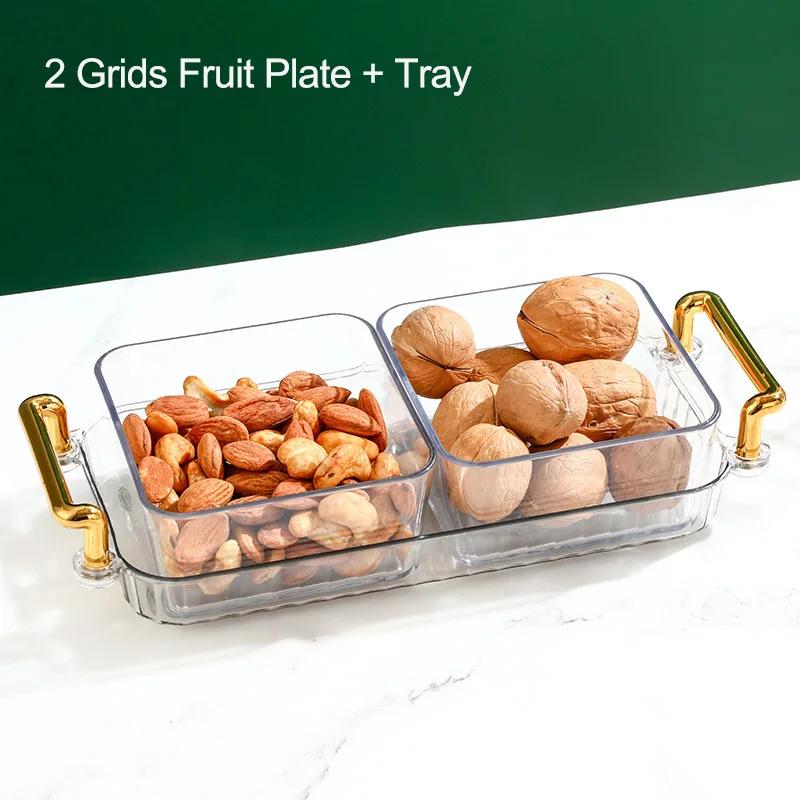 

Тарелка для сухофруктов 2/4/6 сеток легкая роскошная разделенная тарелка для фруктов блюдо для закусок конфеты орехи хозяйственный пластиковый поднос поднос для закусок десерт