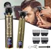 Vintage T9 Barber Clipper Rechargeable Cordless Hair Trimmer Kit For Men Professional Grade With Dragon Engraved Retro Design