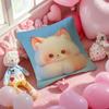 Cute Cured Animals Pictures Lovely Pillow Case Anti-Dustmite Pillowcase Invisible Zipper Silky Short Plush Sofa Cushion Cover